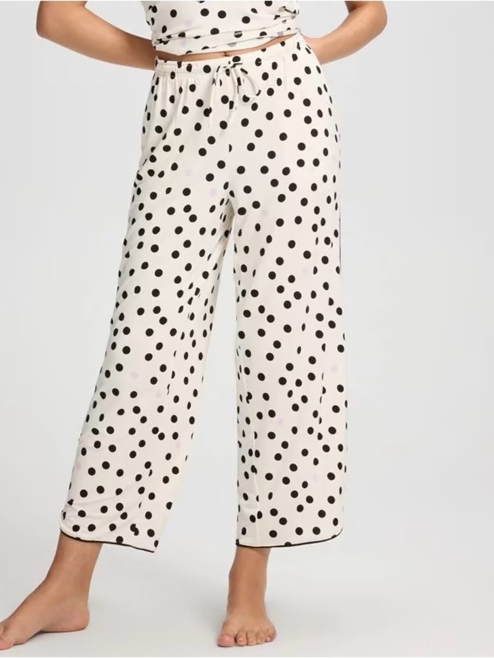 Soma Polka Dot Pajama Pants, Long Sleeve Top, Long sleeve short robe
